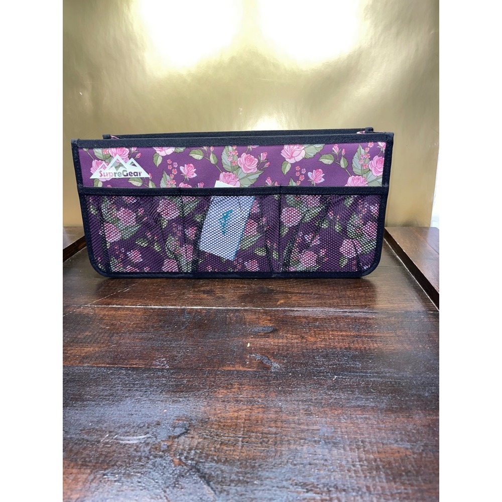 SupreGear Floral‎ Purple Walker Wheelchair Organizer Bag Tote Storage Pockets